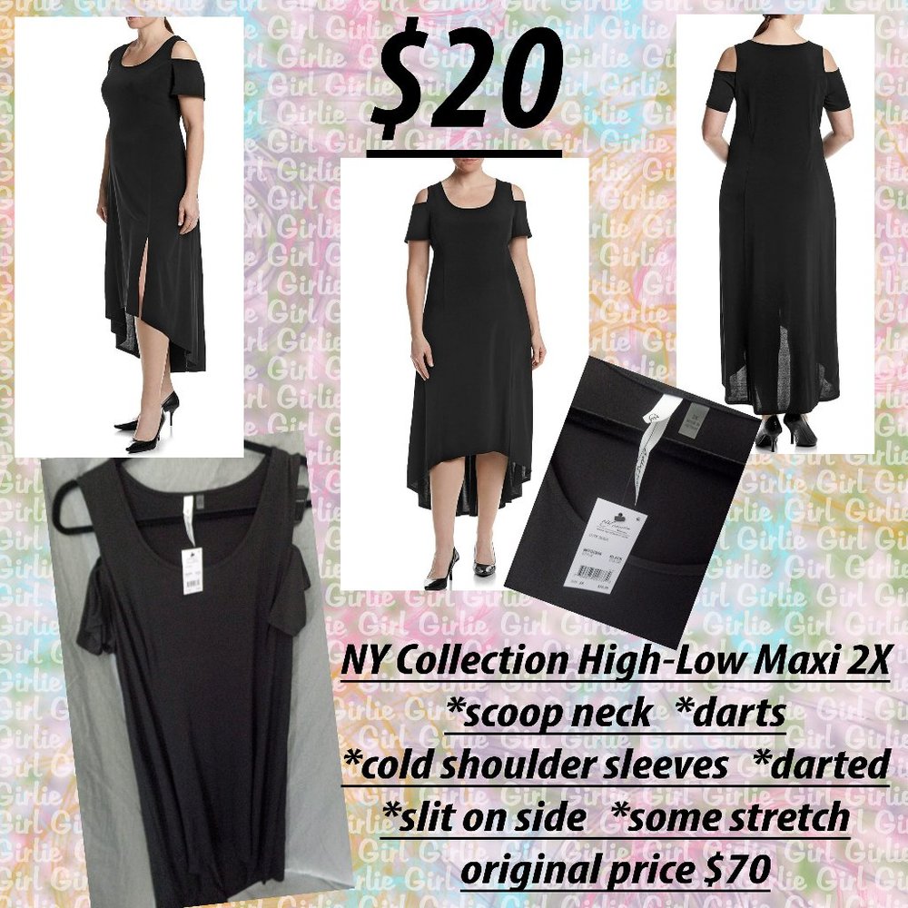 High-Low Black Maxi Dress 2X
